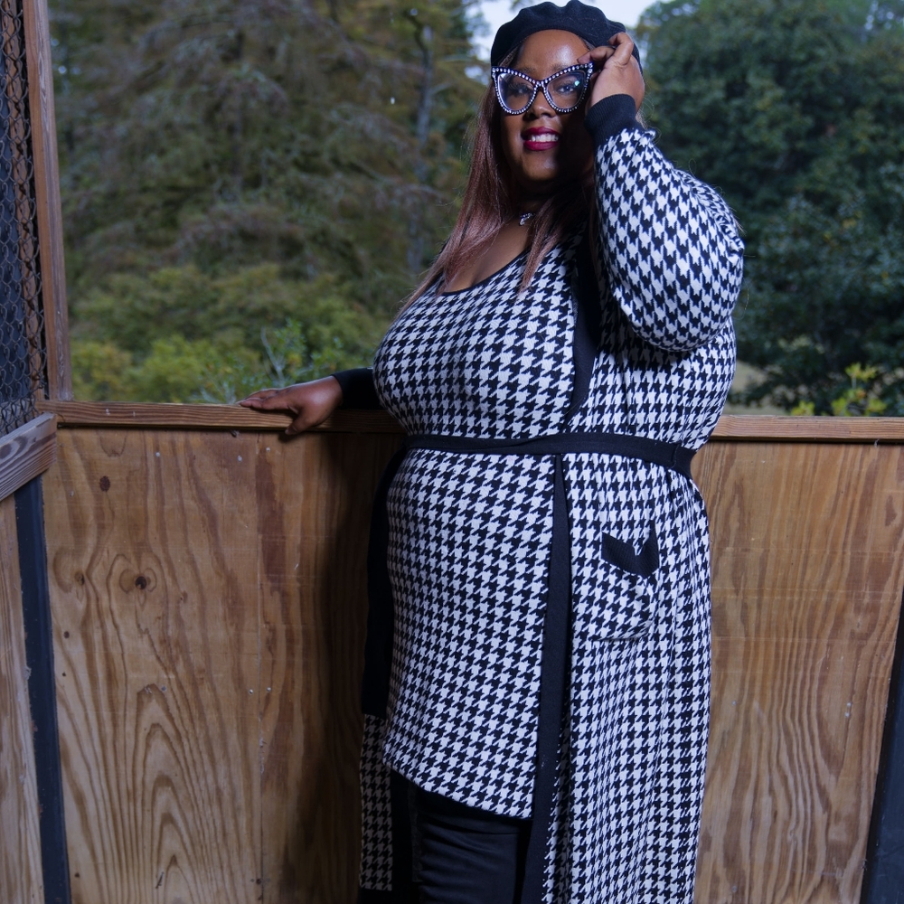 Houndstooth Patterned Women's Bodycon Sleeveless … - image 3